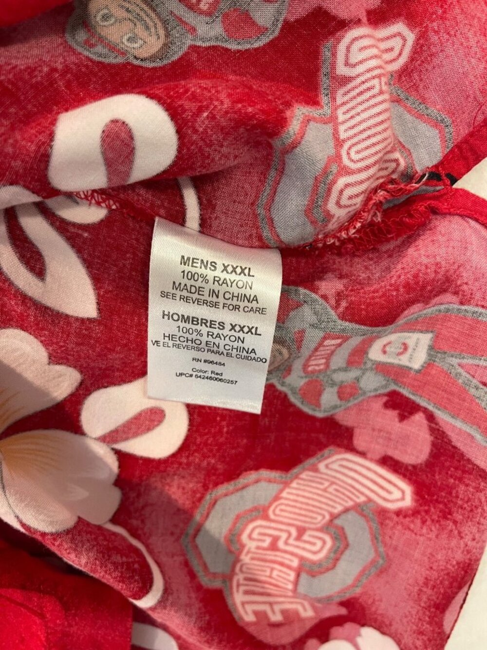 Spike Sports Ohio State Buckeyes Hawaiian Shirt Button Front sz 3XL - Picture 3 of 6